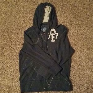Navy Blue American Eagle Zip Up Hoodie